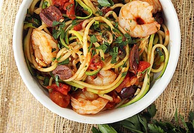 Shrimp Zucchini Pasta Puttanesca
