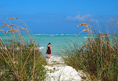 One of Eleuthera's white sand beaches