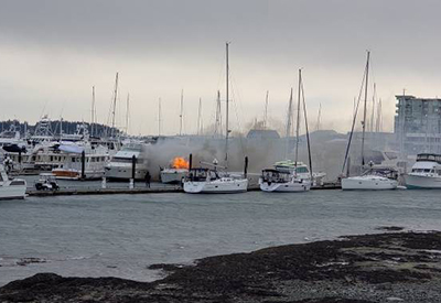 Firefighters Work to Extinguish Sidney FIre Jason Gibbs