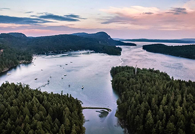 Aerial of Montague Harbour