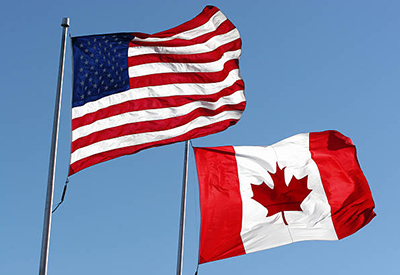 Canada and USA Flags