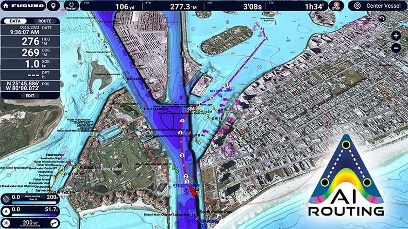 Furuno NavNet TZtouchXL Screen AI Routing