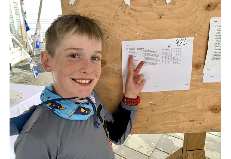 The Big Picture: A PCYC Green Opti Sailor at his First Regatta